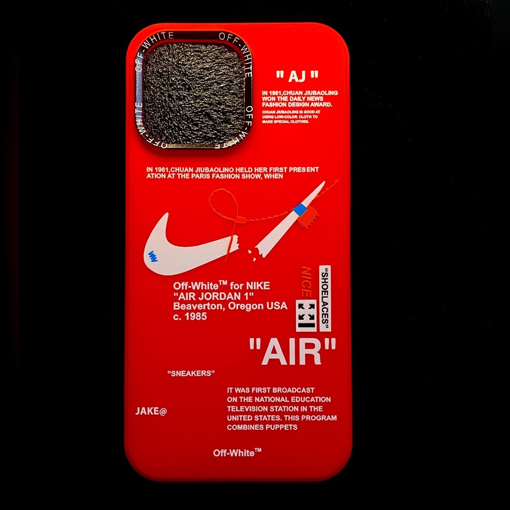 Red “OFF-WHITE” iPhone 14 Pro Max Phone Case